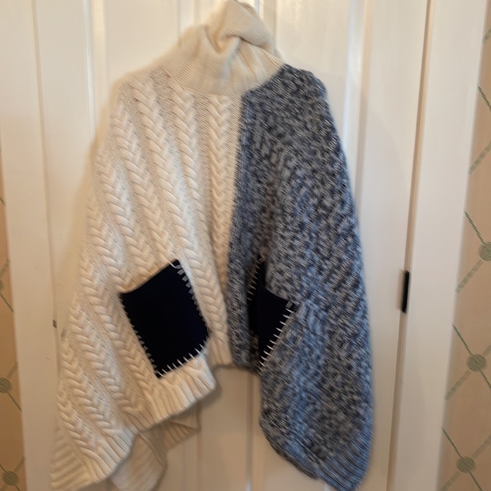 Hilfiger Collection Color Block Turtleneck Poncho… - image 3